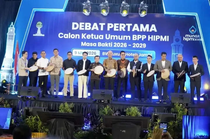Gubernur Jambi Al Haris mendorong pengusaha muda Jambi untuk naik kelas dan bersaing di tingkat nasional melalui ajang Munas HIPMI 2026.( Poto : editornews.id ).