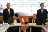 Indonesia Belarus kerja sama 2026–2030 dalam Sidang Komisi Bersama di Minsk untuk memperkuat hubungan ekonomi, perdagangan, dan investasi bilateral.( Poto : ANTARA ).