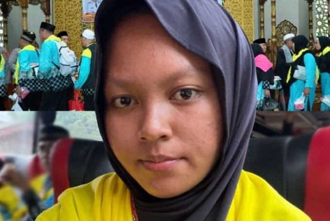 Keberangkatan jemaah haji Kabupaten Tebo 2026 menghadirkan kisah inspiratif dari Suci Gina Aurelia, jemaah termuda berusia 14 tahun asal Jambi yang menjadi sorotan dan inspirasi generasi muda.( Poto : JAMBIPRIMA.COM ).