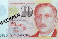 Ilustrasi uang dollar Singapura, uang kertas pecahan 10 dollar Singapura.(MONETARY AUTHORITY OF SINGAPORE/JENSEN)