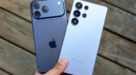 Ilustrasi iPhone 17 Pro Max dan Samsung Galaxy S25 Ultra.( Poto :kompas.com )