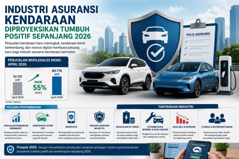 Industri asuransi kendaraan diproyeksikan tumbuh positif pada 2026 didorong peningkatan penjualan mobil, perkembangan kendaraan listrik, digitalisasi insurtech.( Poto : ChatGPT ).