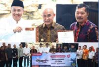 Tiga kepala daerah di Jambi menandatangani dukungan operasional rute Batik Air Muara Bungo–Jakarta( Poto : kerincisatu).