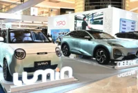Changan memperkenalkan Deepal S07 dan Lumin di Indomobile Expo 2026 dengan konsep mobil listrik urban modern, teknologi cerdas.( Poto : ANTARA ).