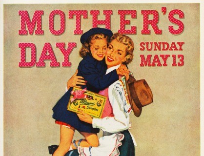 Iklan perusahaan Coklat Whitman untuk memperingati hari Ibu tahun 1946. (via envisioningtheamericandream.com)