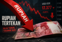 Rupiah tertekan di tengah tekanan global, sementara Dinar Kuwait tetap menguat dan mempertahankan status sebagai mata uang terkuat di dunia.( Ilustrasi Poto : AI ).
