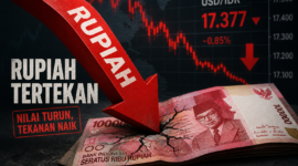 Rupiah tertekan di tengah tekanan global, sementara Dinar Kuwait tetap menguat dan mempertahankan status sebagai mata uang terkuat di dunia.( Ilustrasi Poto : AI ).