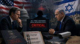 Ilustrasi hubungan Ameriak-Israil memanas( poto : chatGPT )