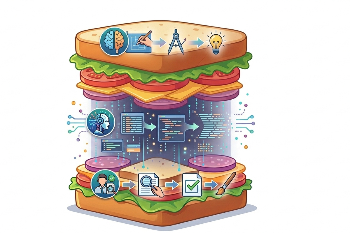 Ilustrasi AI Sandwich dibuat oleh Gemini AI(Kompas.com/soffyranti)