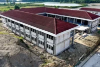 Pembangunan gedung Sekolah Rakyat tahap II.( poto : ANTARA ).