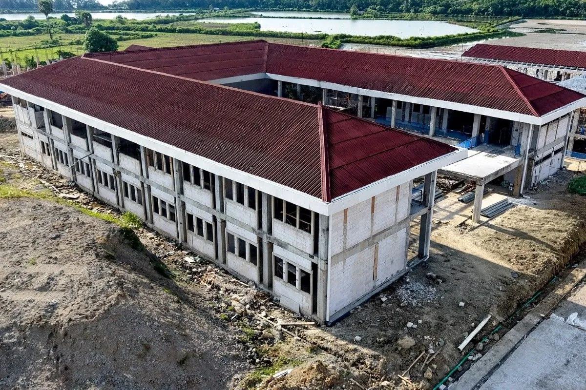 Pembangunan gedung Sekolah Rakyat tahap II.( poto : ANTARA ).