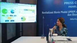 Ketua Bidang Riset dan Kajian Ekonomi Perbankan Perbanas Aviliani saat memaparkan hasil survei UMKM di Jakarta, Kamis (18/6/2026). ( poto : ANTARA )