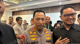 Kapolri Jenderal Pol. Listyo Sigit Prabowo usai menghadiri Kongres III KSPI di Jakarta, Minggu (7/6/2026).( poto : ANTARA )