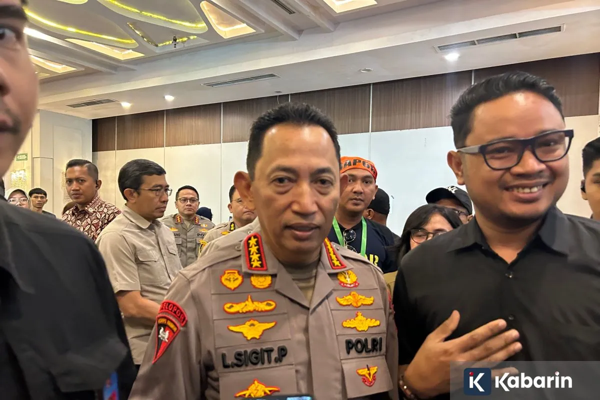 Kapolri Jenderal Pol. Listyo Sigit Prabowo usai menghadiri Kongres III KSPI di Jakarta, Minggu (7/6/2026).( poto : ANTARA )