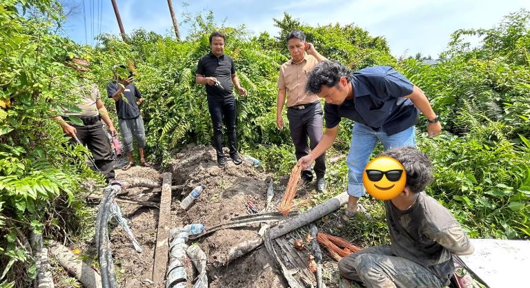 Personel Polsek Jambi Timur saat meringkus pelaku di TKP pencurian (Foto: MAKALAMNEWS.ID )