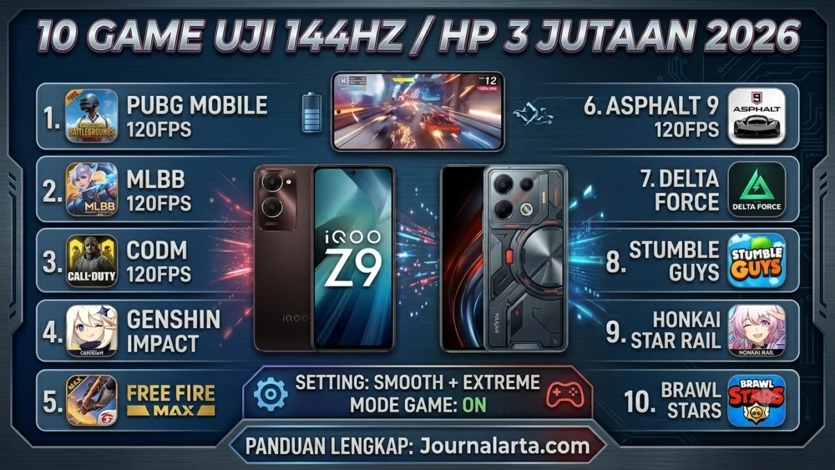 Sudah mengeluarkan anggaran sekitar Rp3 jutaan untuk membeli HP dengan spesifikasi layar 144Hz, tapi saat bermain game masih terasa biasa saja dan hanya berj…. Foto: JournalArta