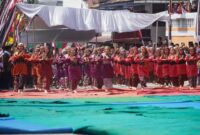 Penampilan Tari Iyo-Iyo memeriahkan Kenduri Sko Enam Luhah Sungai Penuh di Tanah Mendapo, Kota Sungai Penuh, Sabtu (4/7/2026). (Diskominfo Provinsi Jambi)