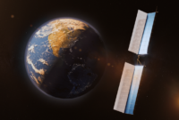 Ilustrasi Bumi dan satelit yang terpapar energi matahari.(TechCrunch)
