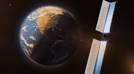 Ilustrasi Bumi dan satelit yang terpapar energi matahari.(TechCrunch)