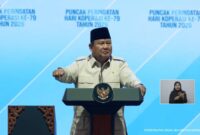 Presiden RI Prabowo Subianto saat menghadiri puncak peringatan Hari Koperasi ke-79 di Indonesia Arena, Senayan, Jakarta, Minggu (12/7/2026). (Dok. YouTube Setpres)