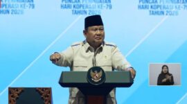 Presiden RI Prabowo Subianto saat menghadiri puncak peringatan Hari Koperasi ke-79 di Indonesia Arena, Senayan, Jakarta, Minggu (12/7/2026). (Dok. YouTube Setpres)