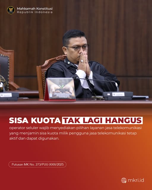 MK putuskan sisa kuota internet tidak boleh hangus.(poto: oegopost.id ).