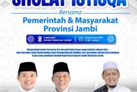 Pemerintah Provinsi Jambi mengundang seluruh lapisan warga untuk menggelar sholat istisqa pemprov jambi secara berjamaah di pusat pemerintahan kota.(poto: oegopost.id).