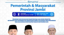 Pemerintah Provinsi Jambi mengundang seluruh lapisan warga untuk menggelar sholat istisqa pemprov jambi secara berjamaah di pusat pemerintahan kota.(poto: oegopost.id).
