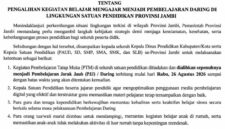 Surat edaran Gubernur Jambi(poto: istimewa).