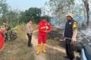 Kebakaran lahan perkebunan karet di Sarana Jaya Bungo berhasil dipadamkan tim gabungan.(poto: oegopost.id).