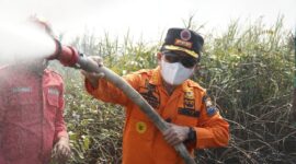 Gubernur Jambi Al Haris turun langsung di lokasi Karhutla Desa Sungai Datuk, Kecamatan Nipah Panjang, Kamis (27/8/2026).(poto: istimewa).