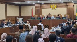 Sidang perkara dugaan korupsi kuota haji tambahan 2023-2024 di Pengadilan Tipikor Jakarta Pusat, Selasa (15/9/2026).(poto: kompas.com).