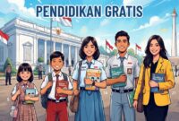 Program sekolah gratis.(ilustrasi poto: AI)