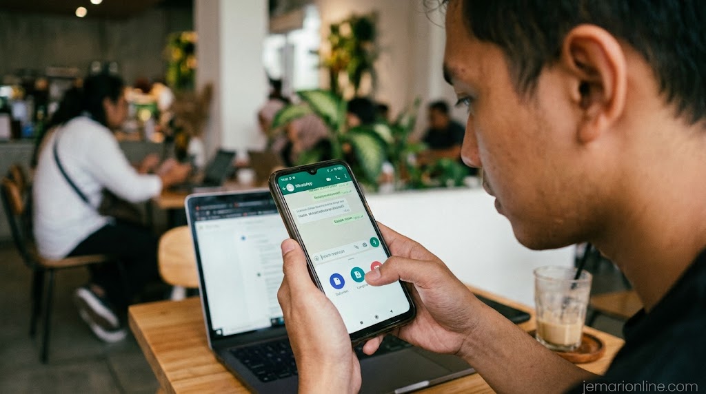 Ilustrasi: Mengirim video ukuran besar di WhatsApp kini lebih mudah lewat berbagai trik praktis.(poto: AI).