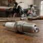 Ilustrasi busi motor di meja bengkel, komponen vital penentu tenaga mesin dan efisiensi bahan bakar kendaraan bermotor.(poto: oegopost.id).
