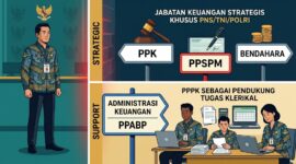 PPPK tidak dapat menjabat PPK/PPSPM, tetapi bisa sebagai PPABP dan Staf Keuangan untuk tugas klerikal.(poto: AI).