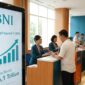 Aktivitas pelayanan nasabah di kantor BNI yang mencatatkan pertumbuhan laba bersih Rp16,1 triliun pada kuartal III 2026.(ilustrasi poto: AI).