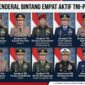 Daftar 10 perwira jenderal bintang empat aktif TNI-Polri pada era Presiden Prabowo per Oktober 2026.(ilustrasi poto: AI).