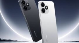 Ilustrasi: Desain modern Realme P4s Lite varian warna Nebula Black & Moonlight Silver dengan baterai 7.000 mAh.(poto: oegopost.id).